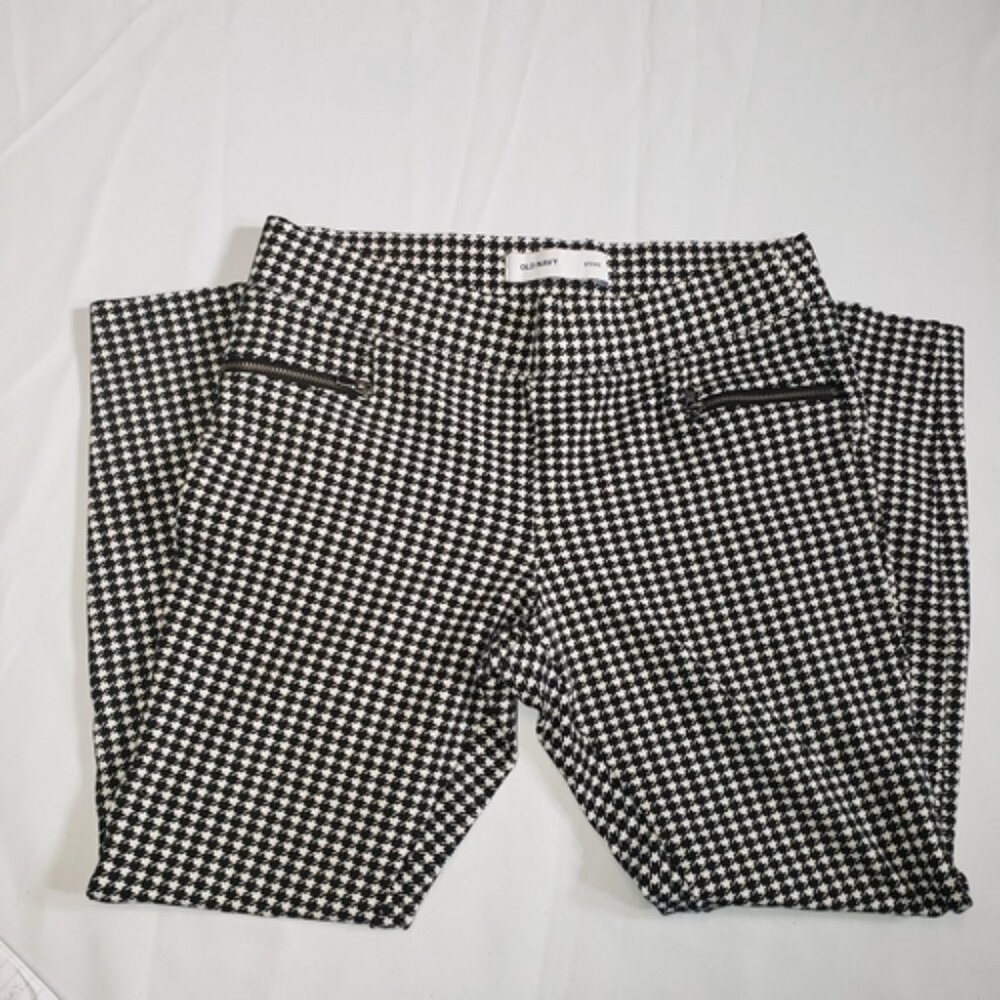 Old Navy “Stevie” High-Waisted Houndstooth Zip-Pocket Pants Size MEDIUM - Picture 2 of 5